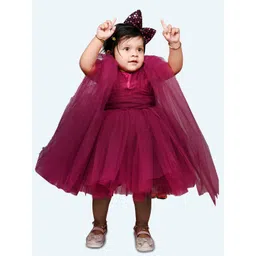 Modish Girls Net Flared Sleeves Fit & Flare Dress-picture-55