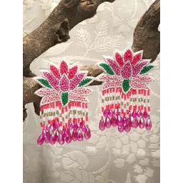 Moedbuille Artificial Beaded Floral Shaped Drop Earrings-picture-26