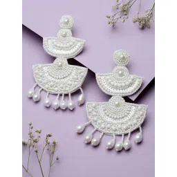 Moedbuille Beads and Sequins Contemporary Layered Design Handcrafted Tasselled Earrings-picture-28