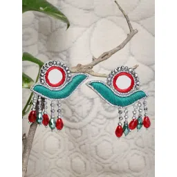 Moedbuille Mirror and Beads Handcrafted Contemporary Design Tasselled Earrings-picture-18