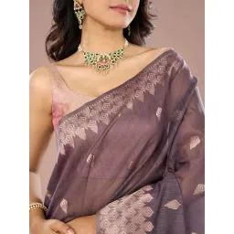 Mohey Purple Art Silk Zari Saree image 5