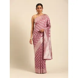 Mohey Purple Zari Saree with Blouse Piece-picture-10