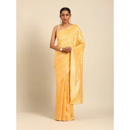 Mohey Yellow Zari Saree with Blouse Piece-picture-11