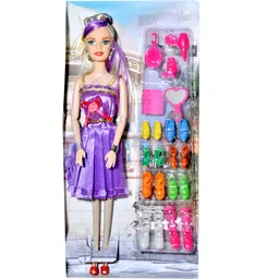mohini collection Foldable Doll with Many Shoes Purple-picture-26