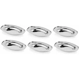 mohini steels Stainless Steel Serving Tray, Oval Serving Plate Half Plate (Pack of: 6) Tray-picture-11
