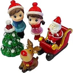 Moira 6 pcs Christmas Theme Miniature Decoration Items for Shops, Cake Toppers Plants, Terrariums, Doll Houses, Fairy Gardens-picture-21