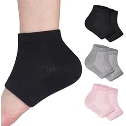 Moisturizing Heel Socks -Heel Socks For Dry Cracked Feet, Gel Heel Repair Socks For Cracked Heels, Moisture Socks For Women Dry Feet Black Grey Pink (3 PAIRS)-picture-26