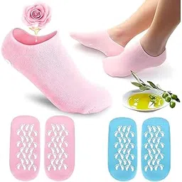 Moisturizing Silicone Gel Socks for Repairing Dry, Cracked Feet Skin | Silicon Heel Socks, Spa Gel Socks for Women and Men, Feet Protector Crack Heel Repair Socks with Moisturizing Natural Oil and Vitamin E, Soften Skin - 1 Pair-picture-36