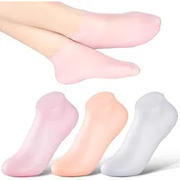 Moisturizing Silicone Gel Socks for Women and Men gel socks for dry cracked feet crack heel repair socks foot moisturizer socks Spa Gel Socks Natural Oil and Vitamin E (multicolor) 1 Pair (129)-picture-34