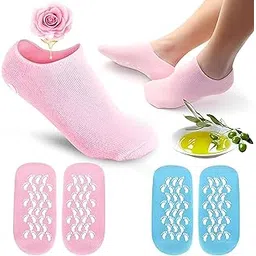Moisturizing Silicone Gel Socks for Women and Men gel socks for dry cracked feet crack heel repair socks foot moisturizer socks Spa Gel Socks Natural Oil and Vitamin E (multicolor) - 1 Pair-picture-31