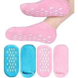 Moisturizing Silicone Gel Socks For Women And Men Gel Socks For Dry Cracked Feet Crack Heel Repair Socks Foot Moisturizer Socks Spa Gel Socks Natural Oil and Vitamin E(Multicolor-1 Pair)-picture-37