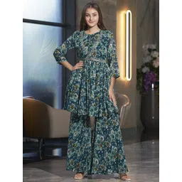 MOJILAA Printed Round Neck Tunic & Palazzo Co-Ords-picture-40