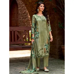MOJILAA Women Floral Printed Regular Beads and Stones Kurta with Trousers & With Dupatta-picture-27
