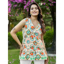 MOJILAA Women Geometric Printed Peplum Regular Top-picture-24