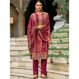 MOJILAA Women Paisley Printed Kurta with Trousers & Dupatta-picture-25