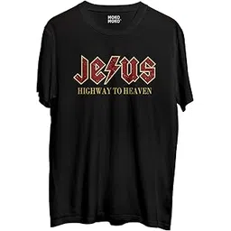 mokomoko AC/DC Highway to Heaven Jesus Printed T-Shirt, Half Sleeve, Regular Fit-picture-38