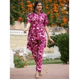 mokshi Floral Printed Empire Anarkali Kurti with Trousers-picture-13