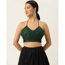 molcha by babita singh Women Embroidered Back Open Blouse-picture-24