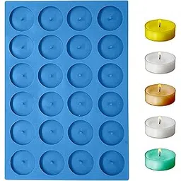MoldBerry Candle Moulds for 24 Cavity Round Shape Candle Making Silicone Tealight Candle Mould for Candles Making, Cake Decoration, Home Decor, Party, Festival - Pack of 1 (Multicolor)-picture-24