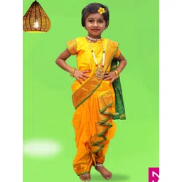 Mom and Me Kids-Girls Yellow Sarees-picture-37