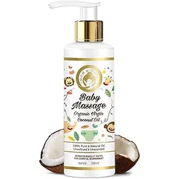Mom & World Baby Massage Pure Organic Virgin Coconut Oil Cold Pressed | Hypoallergenic & Dermatologically Tested, No Mineral Oil, 200 ml-picture-10