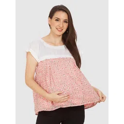 Mom For Sure by Ketki Dalal Floral Printed Extended Sleeves Maternity Top-picture-37