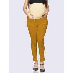 Mom For Sure by Ketki Dalal Women Beige Urban Slim Fit High-Rise Maternity Trousers-picture-33