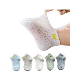 MOMISY 5 Pairs Baby Girl Boys Tube Socks Toddlers Infant Solid Color Boat Spring and Autumn Socks Stretch Baby Socks ThinCrown-picture-19
