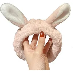 momisy Elastic Lovely Hair Band Wash Face Spa Headband-Washable Facial Band Makeup Wrap Headbands for Women (Peach-White)-picture-40