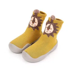 MOMISY Lion Face Detailed Soled Shoe Socks - Yellow-picture-21