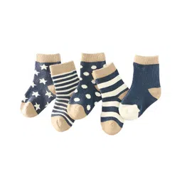 MOMISY Tube Socks Toddlers Infant Boat Spring and Autumn Socks  5 Pairs - Blue-picture-13