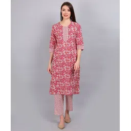 Moms Ever Women Pure Cotton Straight Feeding Kurta Set-picture-23