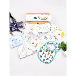 Moms Home Infant Kids Pack Of 8 Organic Muslin Cotton Baby Apparel Gift Set-picture-19