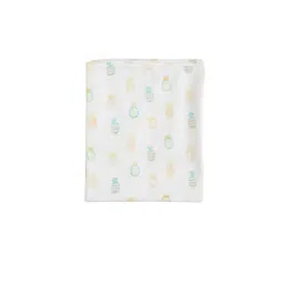 Moms Home Infant Kids White & Blue Pineapple Printed Organic Cotton Muslin Swaddle-picture-35