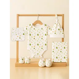 Moms Home Infants Pack Of 6 Printed Organic Cotton Baby Shower Gift Hamper-picture-17