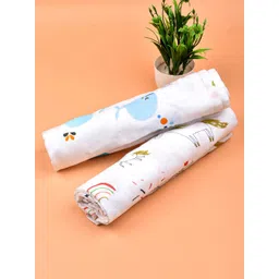 Moms Home Infants Set of 2 Printed Organic Cotton Supersoft Baby Muslin Swaddle-picture-20