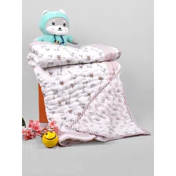 Moms Home Kids Brown & White Mild Winter 500 GSM Organic Cotton Single Bed Quilt-picture-21