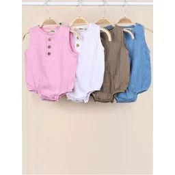 Moms Home Kids Pack Of 4 Cotton Sleeveless Bodysuit-picture-47