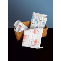 Moms Home Kids Set Of 3 Printed Organic Cotton Towels-picture-53