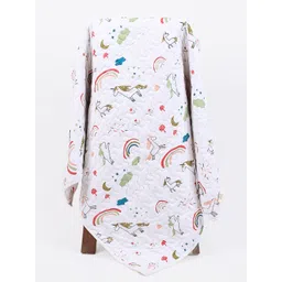 Moms Home Kids Unicorn White & Green Organic Cotton AC Room 300 GSM Single Bed Quilt-picture-15