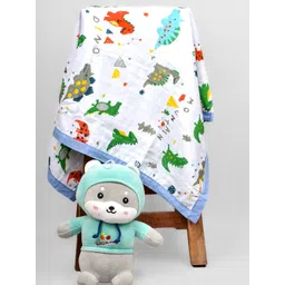 Moms Home Kids White & Green 3 Pieces Organic Cotton Baby Bedding Set image 4