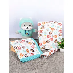 Moms Home Kids White & Red 3 Pieces Organic Cotton Baby Bedding Set-picture-27