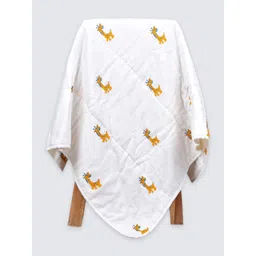 Moms Home Kids White & Yellow Cartoon Characters Organic Cotton AC Room 300 GSM Crib Quilt-picture-31