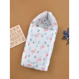 Moms Home Kids White Printed Organic Cotton Sleeping Bag-picture-30