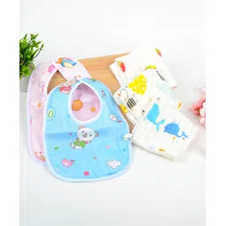 mom's home Moms Home Baby Super Soft Absorbent Muslin 6 Layer Napkin & Bibs Combo Pack of 5- Multicolor-picture-26