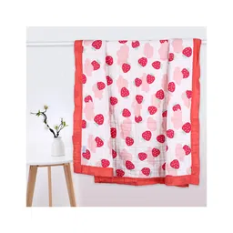 mom's home Moms Home Baby Super Soft Absorbent Muslin Towel Cum Blanket - Strawberry-picture-33