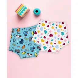 mom's home Moms Home Cotton Unisex Baby Padded Underwear -Heart & Car- (6-12M) Pack Of 2-picture-25