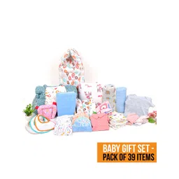 Moms Home New Born Organic Cotton Baby Essentials Gift Set of 39 Items-picture-10