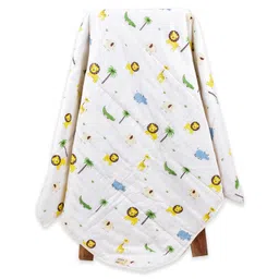 Mom's Home Organic Cotton Baby AC Quilt with Lion Print - White-picture-36