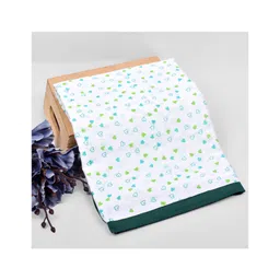 Mom's Home Organic Cotton Baby Muslin Dohar Blanket Polka Print - Blue White-picture-35